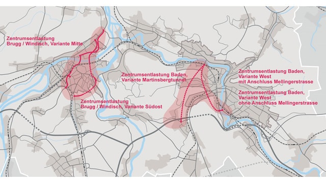 Karte der Strassenprojekte. Karte der Strassenprojekte.
