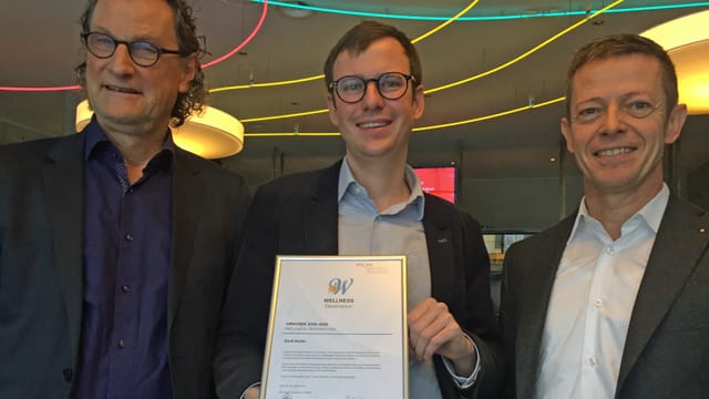 Die Verantwortlichen der Stadt Baden präsentieren das Label «Wellness Destination» Die Verantwortlichen der Stadt Baden präsentieren das Label «Wellness Destination»