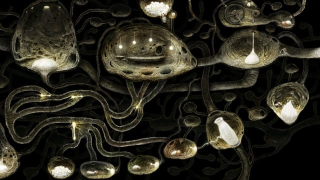 Eine Höhle voller Termitenlöcher und schlafender Termiten. Eine Höhle voller Termitenlöcher und schlafender Termiten.