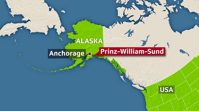 Landkarte mit Alaska, Kanada und USA Landkarte mit Alaska, Kanada und USA