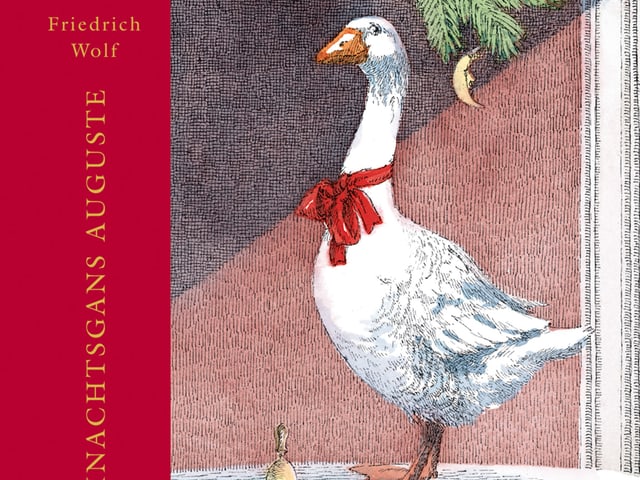 Eine Gans steht auf dem Tisch Eine Gans steht auf dem Tisch