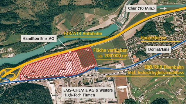 Plan da l'areal da l'anteriura resgia gronda a Domat Plan da l'areal da l'anteriura resgia gronda a Domat