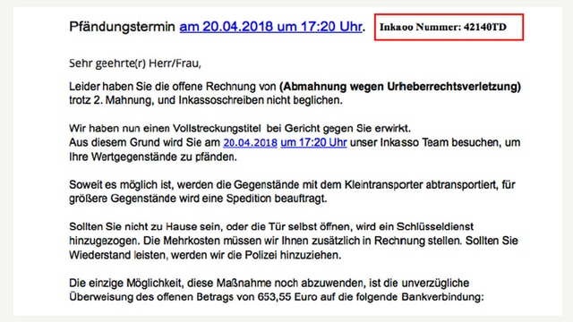 Auszug aus einem Betrugs-Mail. Auszug aus einem Betrugs-Mail.