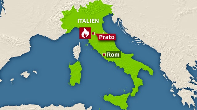 Karte von Italien mit Prato. Karte von Italien mit Prato.