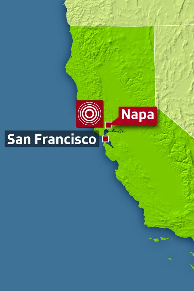 Karte von Kalifornien zeigt San Francisco und Napa Karte von Kalifornien zeigt San Francisco und Napa
