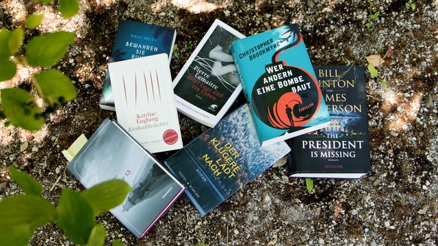 Bücherstapel im Garten Bücherstapel im Garten