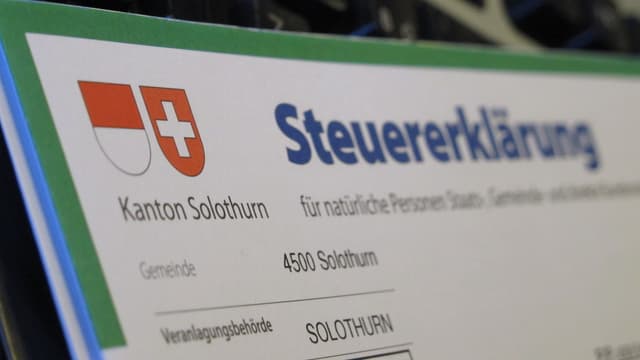 Steuererklärung mit Solothurner Wappen. Steuererklärung mit Solothurner Wappen.