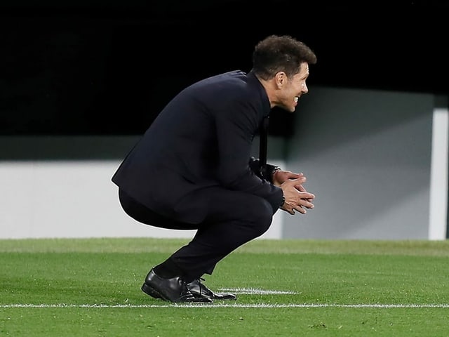 Atletico Madrid mit Trainer Diego Simeone sind mitten drin im Kampf um den Meistertitel. Atletico Madrid mit Trainer Diego Simeone sind mitten drin im Kampf um den Meistertitel.