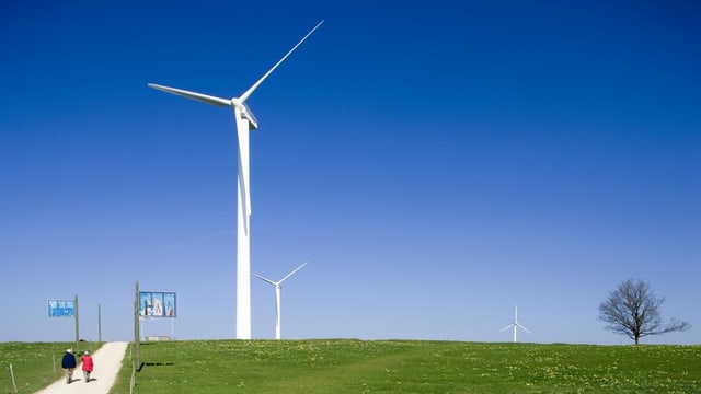 Symbolbild: Windturbine auf dem Mont Crosin im Berner Jura. Symbolbild: Windturbine auf dem Mont Crosin im Berner Jura.