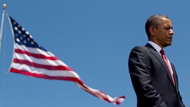 Obama und US-Flagge. Obama und US-Flagge.