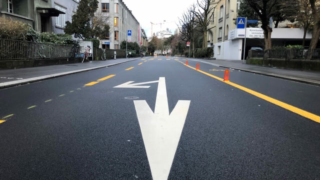 Leere Schwarztorstrasse in Bern. Leere Schwarztorstrasse in Bern.