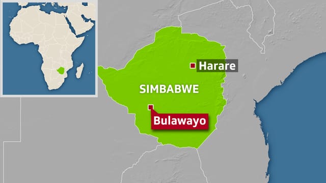 Karte von Simbabwe. Das Land liegt im Südosten Afrikas. Karte von Simbabwe. Das Land liegt im Südosten Afrikas.