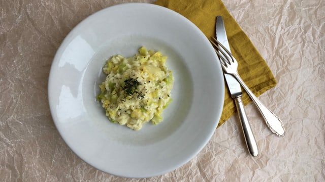 Risotto mit Wirz und Fontina. Risotto mit Wirz und Fontina.