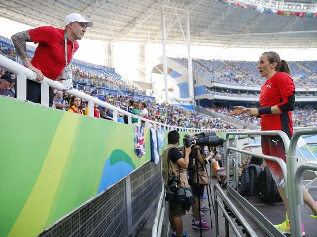 Mitch Greeley und Nicole Büchler an den Olympischen Spielen in Rio 2016. Mitch Greeley und Nicole Büchler an den Olympischen Spielen in Rio 2016.
