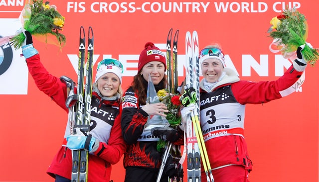 Therese Johaug, Justyna Kowalczyk und Kristin Störmer Steira (v.l.n.r.) Therese Johaug, Justyna Kowalczyk und Kristin Störmer Steira (v.l.n.r.)