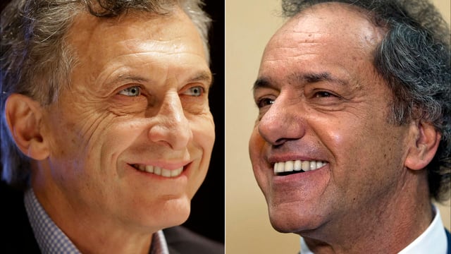 Mauricio Macri und Daniel Scioli im Porträt. Mauricio Macri und Daniel Scioli im Porträt.