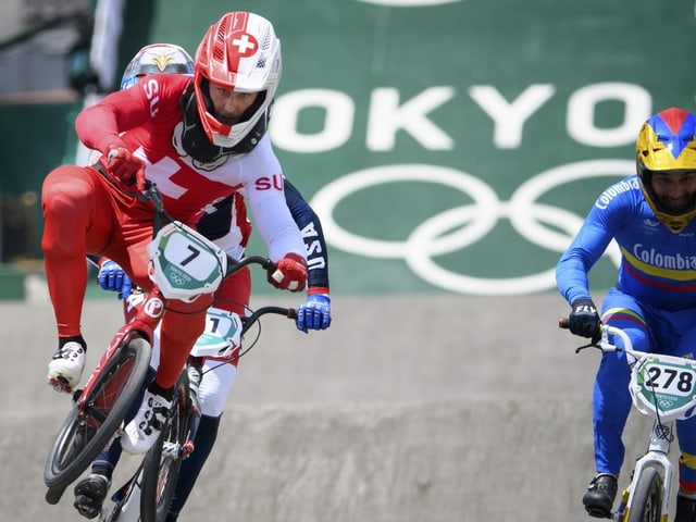 David Graf auf dem BMX-Velo. David Graf auf dem BMX-Velo.