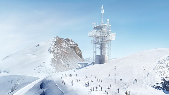 Richtstrahlturm auf dem Gipfel des Titlis. Richtstrahlturm auf dem Gipfel des Titlis.