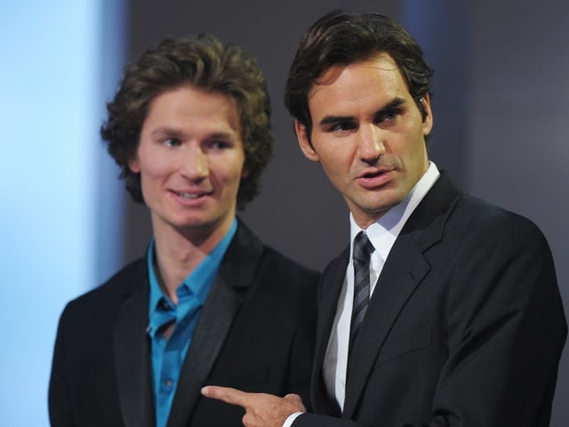 Iouri Podladtchikov 2012 mit Roger Federer