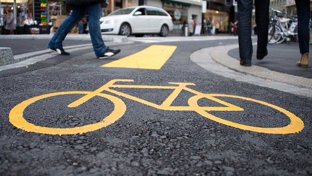Velo als Strassenmarkierung Velo als Strassenmarkierung