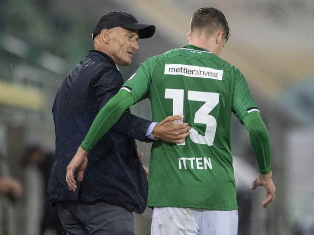 Trainer Peter Zeidler und Topskorer Cedric Itten. Trainer Peter Zeidler und Topskorer Cedric Itten.