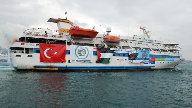 Das Schiff Mavi Marmara, das 2010 von der israelischen Marine geentert wurde. Das Schiff Mavi Marmara, das 2010 von der israelischen Marine geentert wurde.