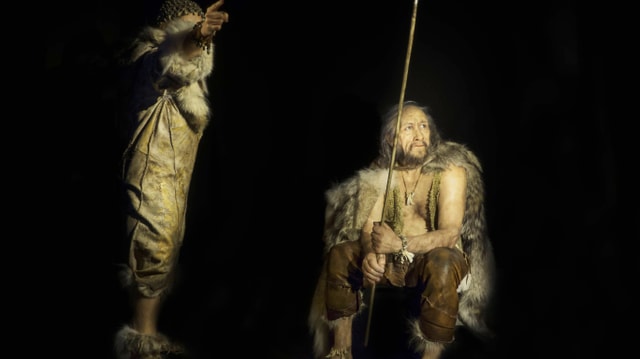 Bild zweier Cro-Magnon-Menschen. Bild zweier Cro-Magnon-Menschen.