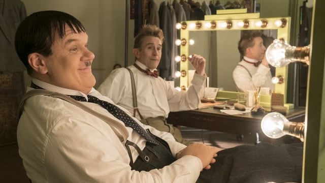 John C. Reilly und Steve Coogan als Oliver Hardy und Stan Laurel Backstage. John C. Reilly und Steve Coogan als Oliver Hardy und Stan Laurel Backstage.