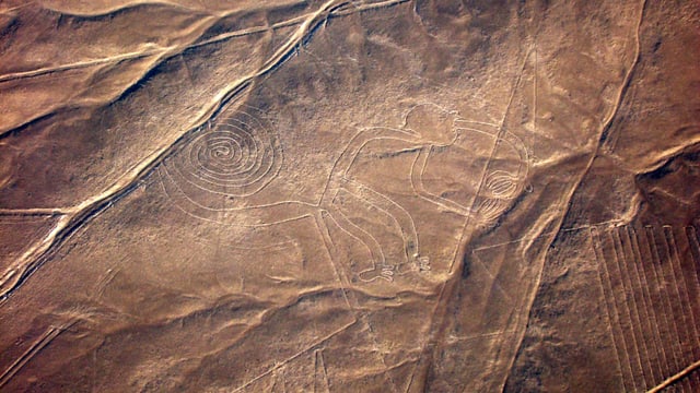 einer Luftaufnahme der Nasca-Linien einer Luftaufnahme der Nasca-Linien