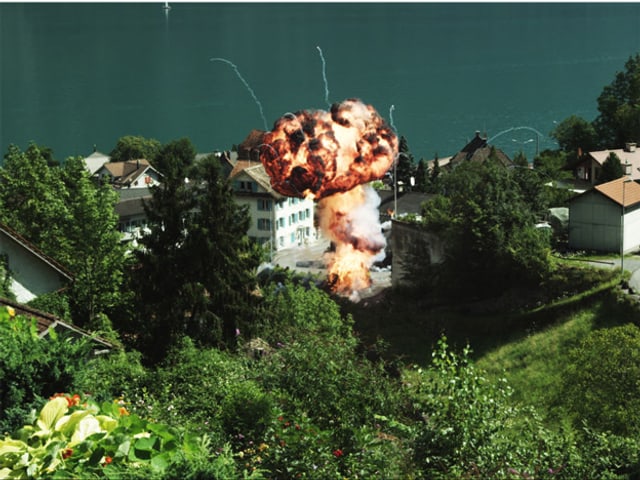 Explosion in Dorf am Walensee. Explosion in Dorf am Walensee.