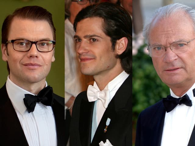 Daniel Westling, Prinz Carl Philip und König Carl Gustaf. Daniel Westling, Prinz Carl Philip und König Carl Gustaf.