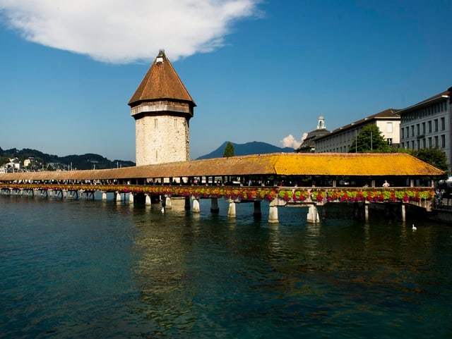 Die Kappelbrücke in Luzern. Die Kappelbrücke in Luzern.
