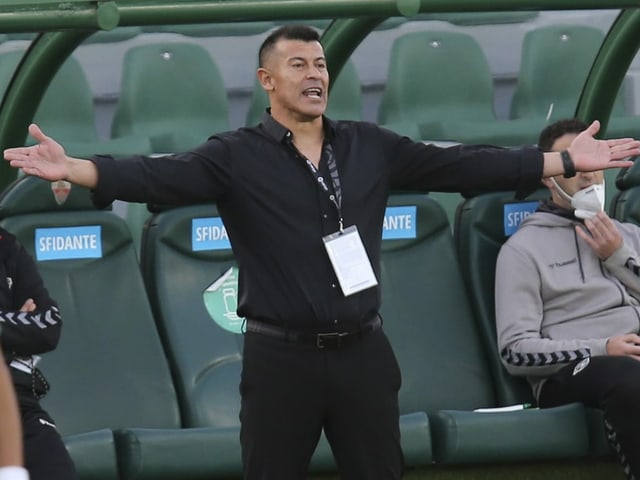 Jorge Almirón verwirft die Hände. Jorge Almirón verwirft die Hände.