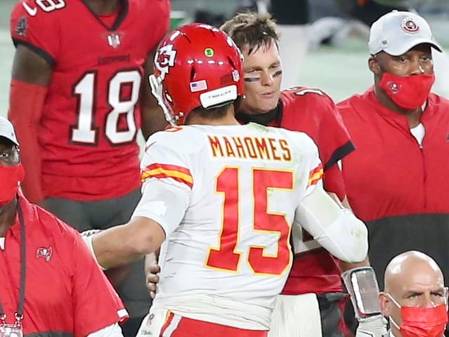 Tom Brady und Patrick Mahomes. Tom Brady und Patrick Mahomes.