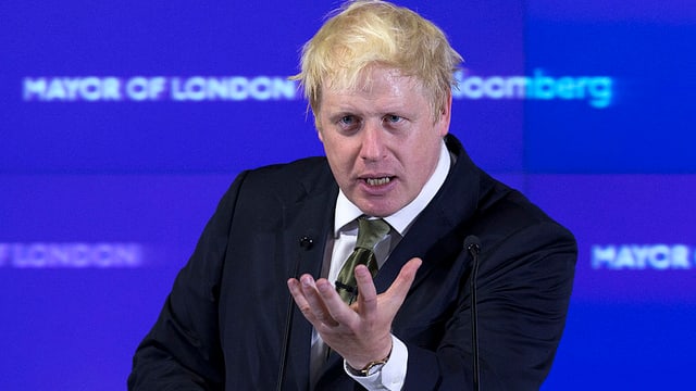 Johnson, damals noch Bürgermeister, spricht und gestikuliert. Johnson, damals noch Bürgermeister, spricht und gestikuliert.