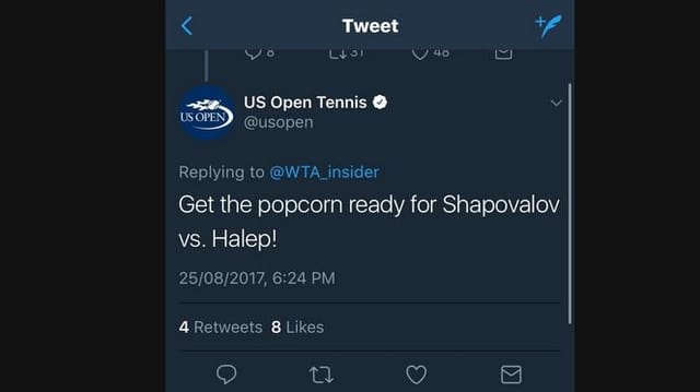 Der US-Open-Twitter-Account. Der US-Open-Twitter-Account.