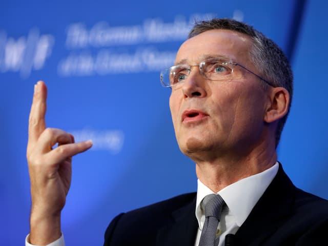 Nato-Generalsekretär Jens Stoltenberg während einer Rede im November 2016. Nato-Generalsekretär Jens Stoltenberg während einer Rede im November 2016.