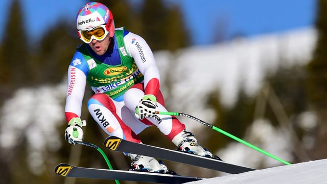 Il skiunz Grischun Sandro Viletta durant il Super G a Lake Louise Il skiunz Grischun Sandro Viletta durant il Super G a Lake Louise