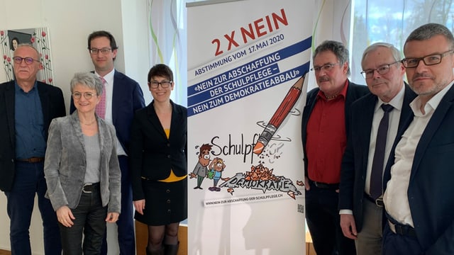 Die Mitglieder des Komitees, das die Schulpflege im Aargau erhalten und weiterentwickeln will. Die Mitglieder des Komitees, das die Schulpflege im Aargau erhalten und weiterentwickeln will.