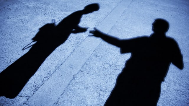 Schatten von Frau und Mann Schatten von Frau und Mann