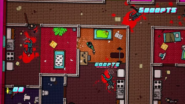 Eine Spielszene des Games «Hotline Miami 2: Wrong Number». Eine Spielszene des Games «Hotline Miami 2: Wrong Number».