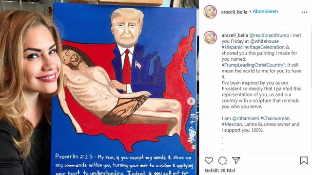 Araceli Villanueva verehrt Donald Trump auf ihrem Instagram-Profil gar wie einen Heiligen. Araceli Villanueva verehrt Donald Trump auf ihrem Instagram-Profil gar wie einen Heiligen.