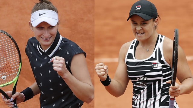 Vondrousova und Barty ballen die Faust Vondrousova und Barty ballen die Faust