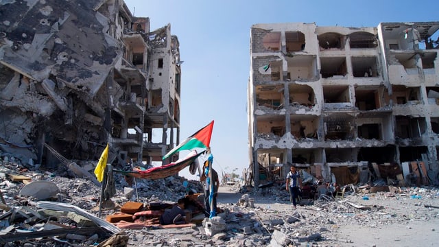 Zerstörte Häuser im Gazastreifen Zerstörte Häuser im Gazastreifen