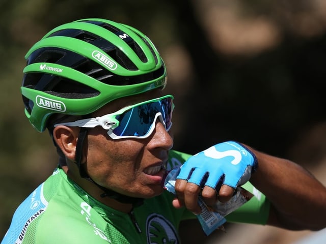 Nairo Quintana beim Radfahren. Nairo Quintana beim Radfahren.