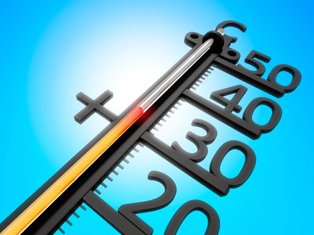 Thermometer in der Sonne Thermometer in der Sonne