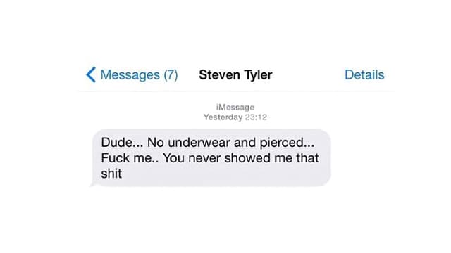Die SMS von Aerosmith-Sänger Steven Tyler Die SMS von Aerosmith-Sänger Steven Tyler