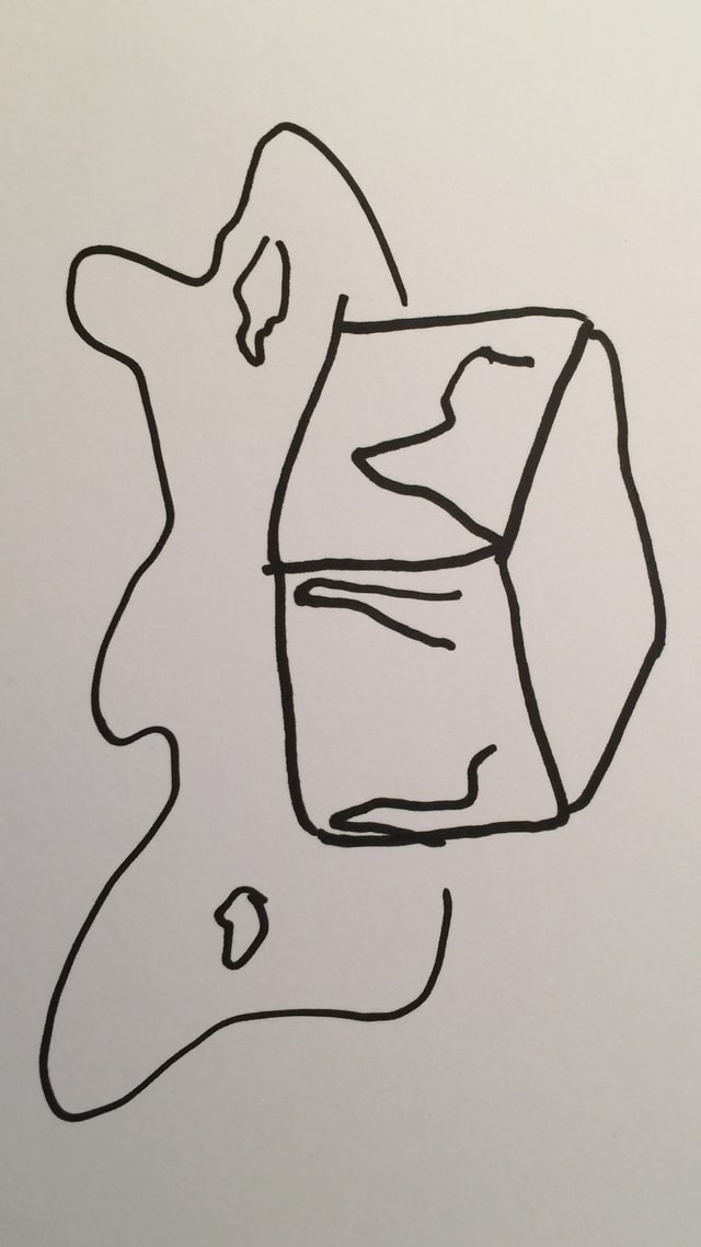 Eine Zeichnung mit einem Eisblock, der am Schmelzen ist. Eine Zeichnung mit einem Eisblock, der am Schmelzen ist.