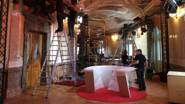 Aufbau der Technik im Bundeshaus Aufbau der Technik im Bundeshaus