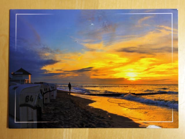 Karte aus der Ostsee, Sonnenuntergang